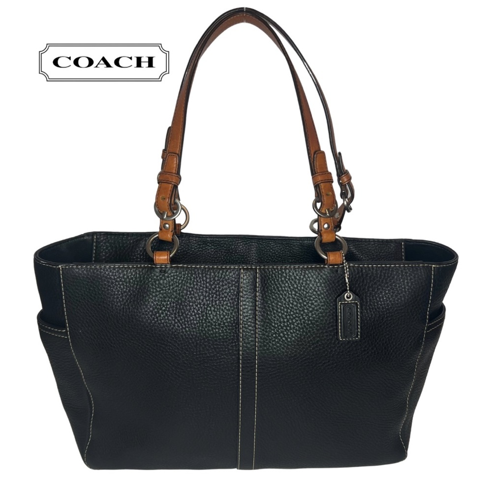 Coach | Chelsea Black Pebbled Leather Tote Shoulder Handbag Purse Vintage F11347